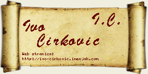Ivo Ćirković vizit kartica